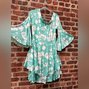 Ashley Stewart Women Blue Floral Dress Sz 14/16 NWT